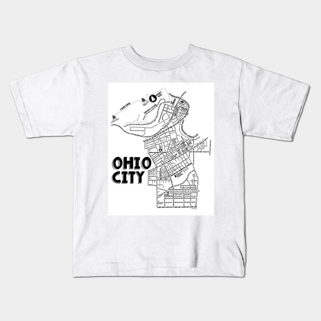 Ohio City Map Kids T-Shirt by fiberandgloss